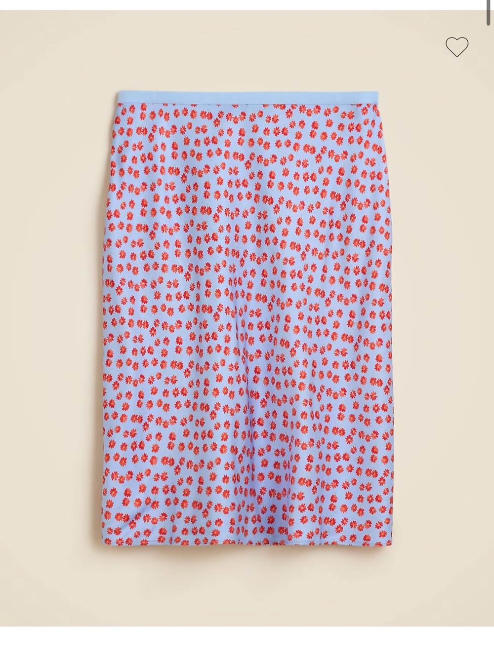 J Crew Gwen knee-length slip skirt in summer fields print